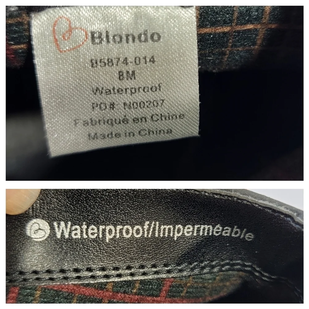 Blondo Nelly Waterproof Bootie Women Sz 8M Black Suede Leather Grunge Whimsigoth